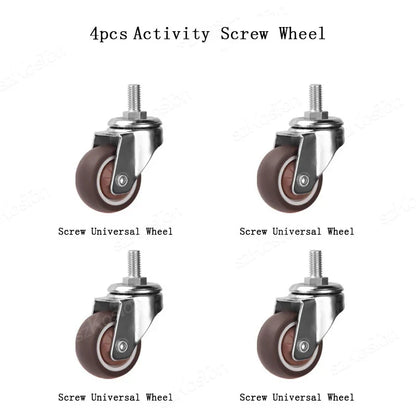 4pcs Soft Rubber Furniture Casters - Quiet Swivel Roller Wheels for Trolleys, Cribs, Beds & Home Use
