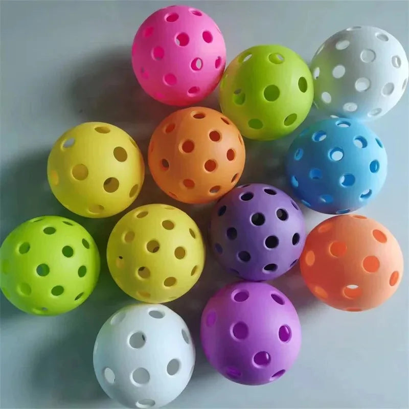 6/12pcs Indoor Pickleball Balls – Colorful & Durable 40-Hole 72mm Training & Practice Balls for Entertainment