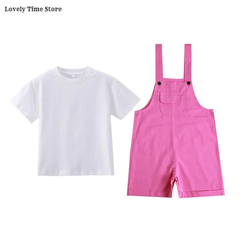 Kids Hip Hop Candy Color Overalls – Girls & Boys Suspender Shorts Jumpsuit Romper Streetwear