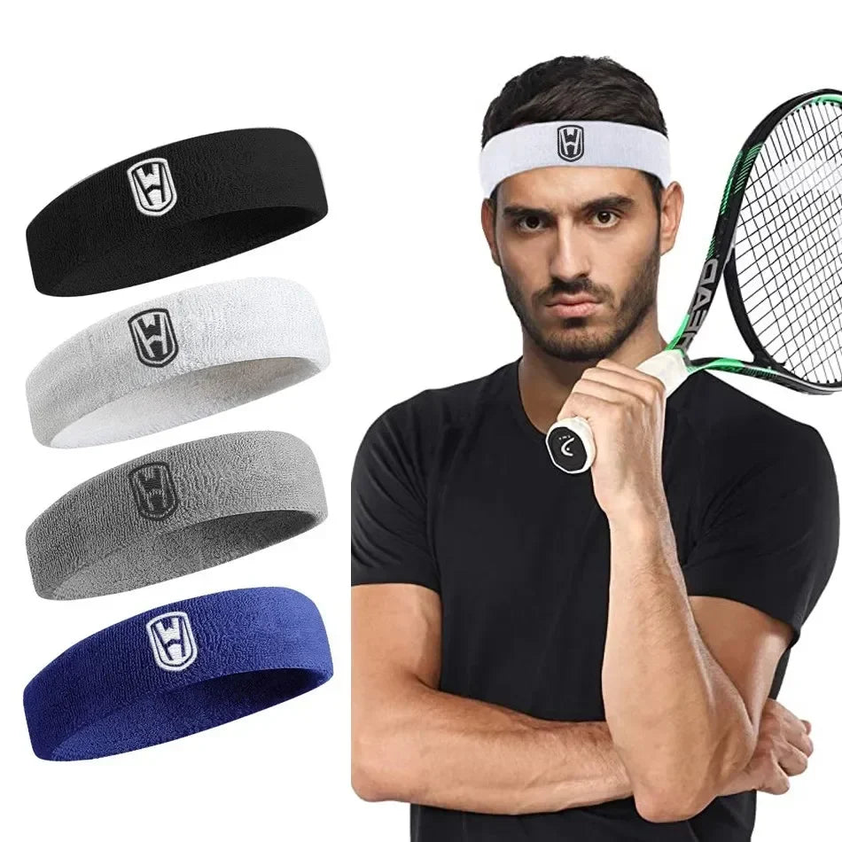 WOSWEIR Cotton Sports Headband - Elastic Sweatband for Basketball, Gym, Tennis & Fitness Activities
