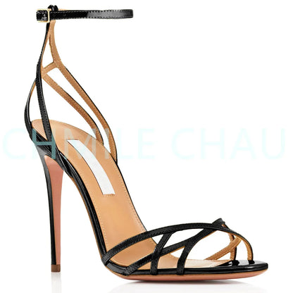 Women’s Stiletto High Heel Ankle Strap Sandals – Sexy Evening Dress Shoes 1-CHC-27