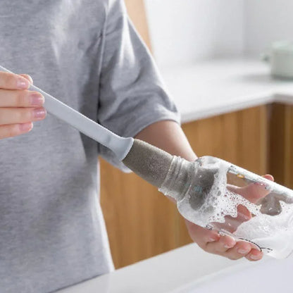 Long Handle Sponge Brush - Kitchen Cleaning Tool for Bottles, Cups, Jugs, and Beer Glasses