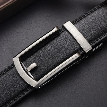 Men’s Luxury Click Belt – Genuine Leather Automatic Alloy Buckle for Business & Jeans