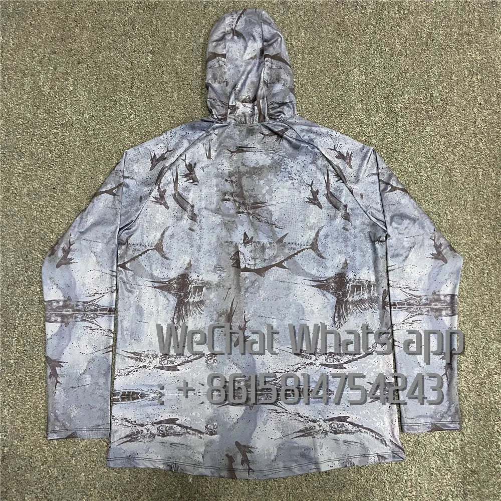 Men's Long Sleeve Fishing Hoodie – Anti-UV Sun Protection, Camouflage Hunting Shirt with UPF 50+