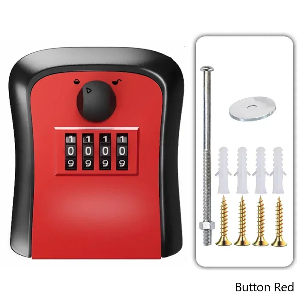Wall Mount Key Lock Box - Outdoor Combination Lock Key Safe Storage Holder with 5 Key Capacity