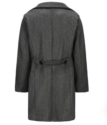 Men's Autumn & Winter Double-Breasted Casual Top Coat – Fashionable Mid-Length Coat for Men