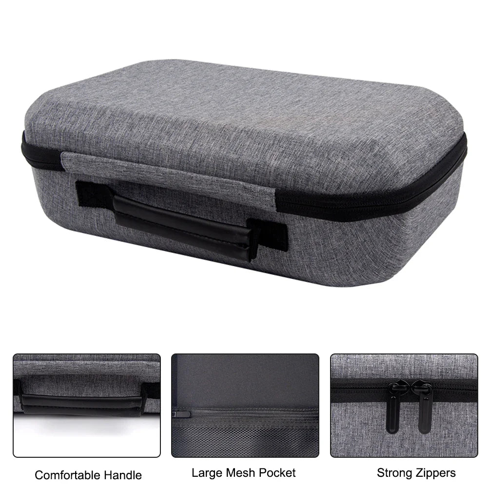 Waterproof Hard Carry Case with Lens Cover: Travel & Home Storage Bag for Meta Quest 3 VR Headset & Game Controller - Mesh Pocket