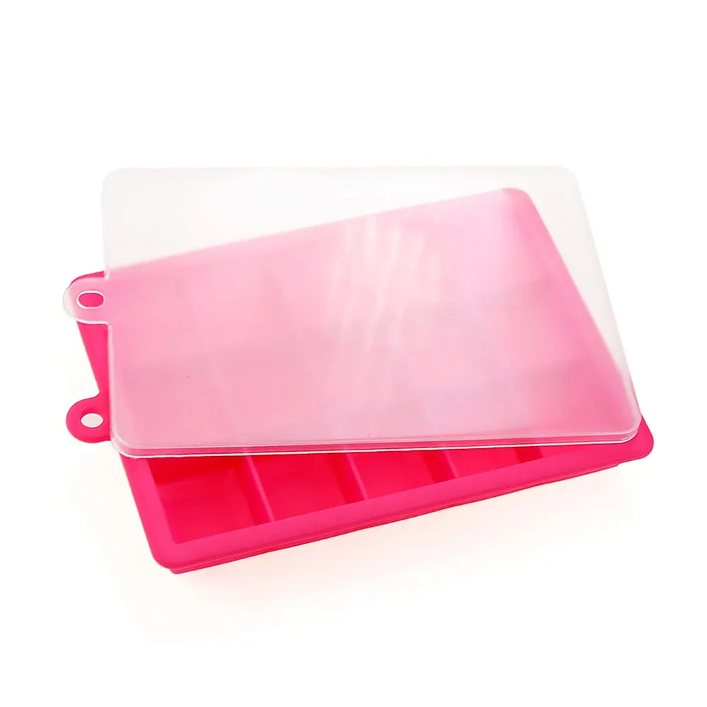 Silicone Ice Cube Mold – 15/24 Grid Square Trays with Lids for Ice Cream, Cold Drinks, Whiskey & Cocktails