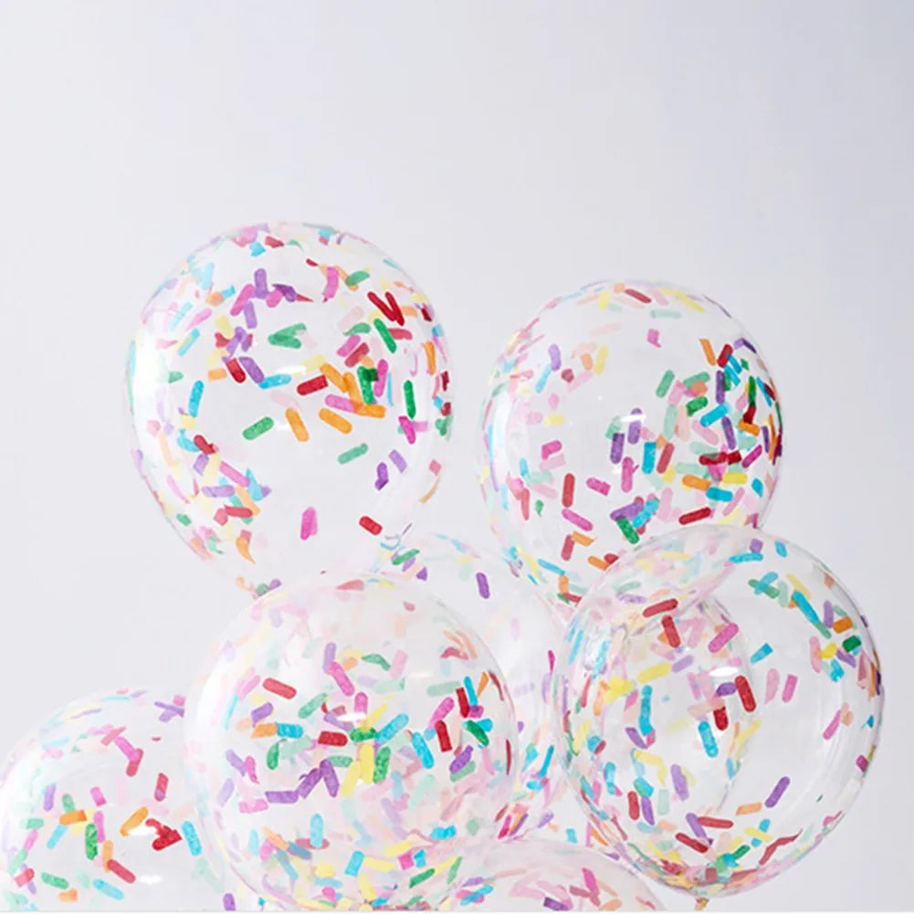10pcs Ice Cream-Themed Balloons – Latex Party Decorations with Paper Confetti Strips for Birthday, Wedding & Baby Shower