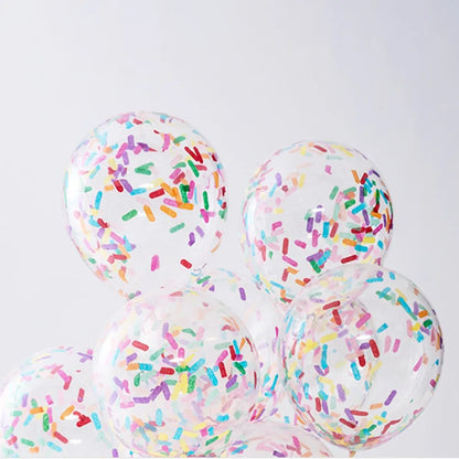 10pcs Ice Cream-Themed Balloons – Latex Party Decorations with Paper Confetti Strips for Birthday, Wedding & Baby Shower