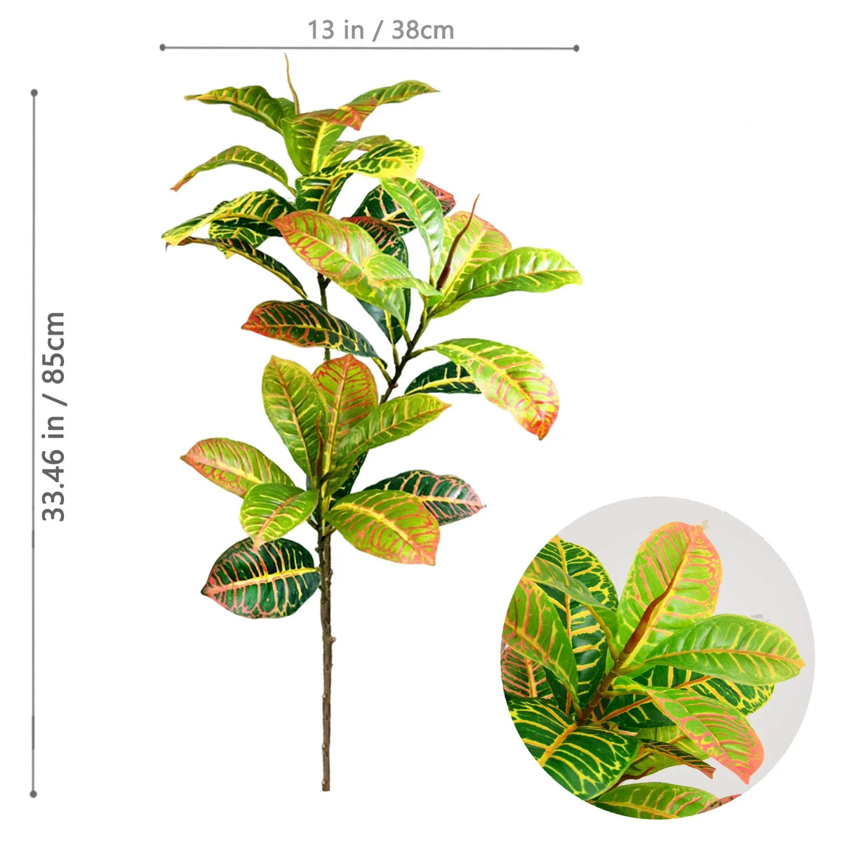 32–120cm Artificial Banyan Tree Branch – Tropical Fake Plant with Red Leaves for Home, Garden & Indoor Decorative Display