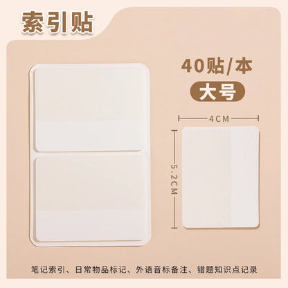 Waterproof Index Stickers - Small Transparent Cards for Office, Note Marking & Classification Index Tabs