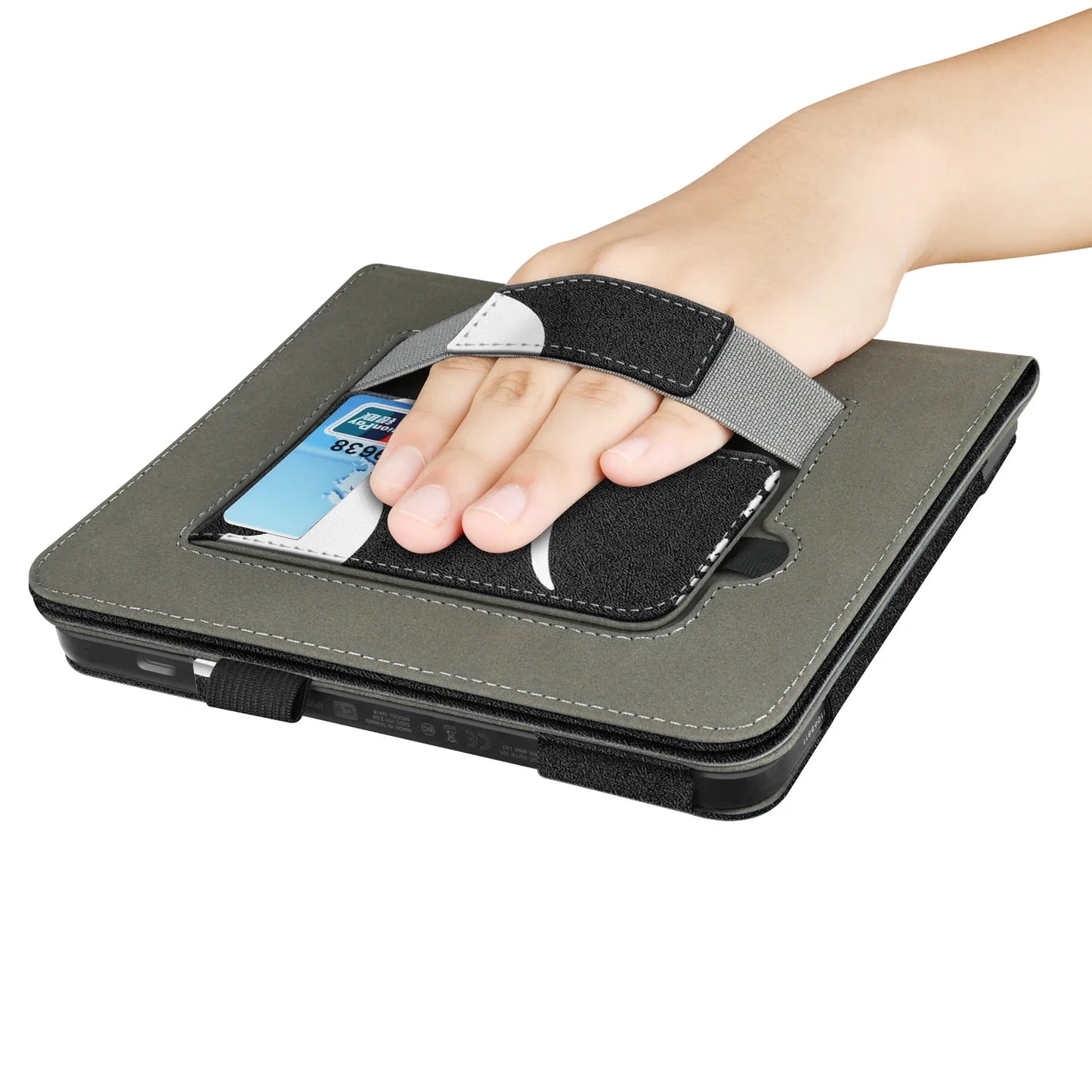 KOBO Libra 7" Leather Case – Hand Strap, Stand & Card Slot Cover for Libra Colour, Libra 2, Libra H2O (N428/N418/N873)