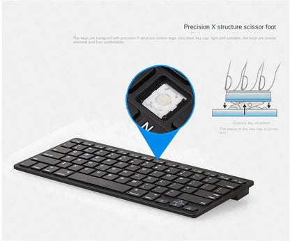 Mini Portable 78-Key Wireless Bluetooth Keyboard for PC, Tablet, iPad & Mobile Phones