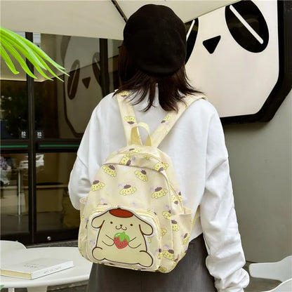Anime Cartoon Kuromi, Melody & Cinnamoroll Backpack – Kawaii Canvas Schoolbag for Boys & Girls, Hello Kitty Fashion Kids Backpack
