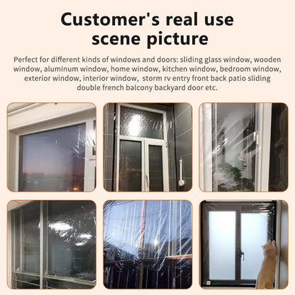 DIY Winter Insulation Window Film - Self-Adhesive Soft Glass Film Curtains for Living Room and Bedroom, Wind-Proof Indoor Curtains