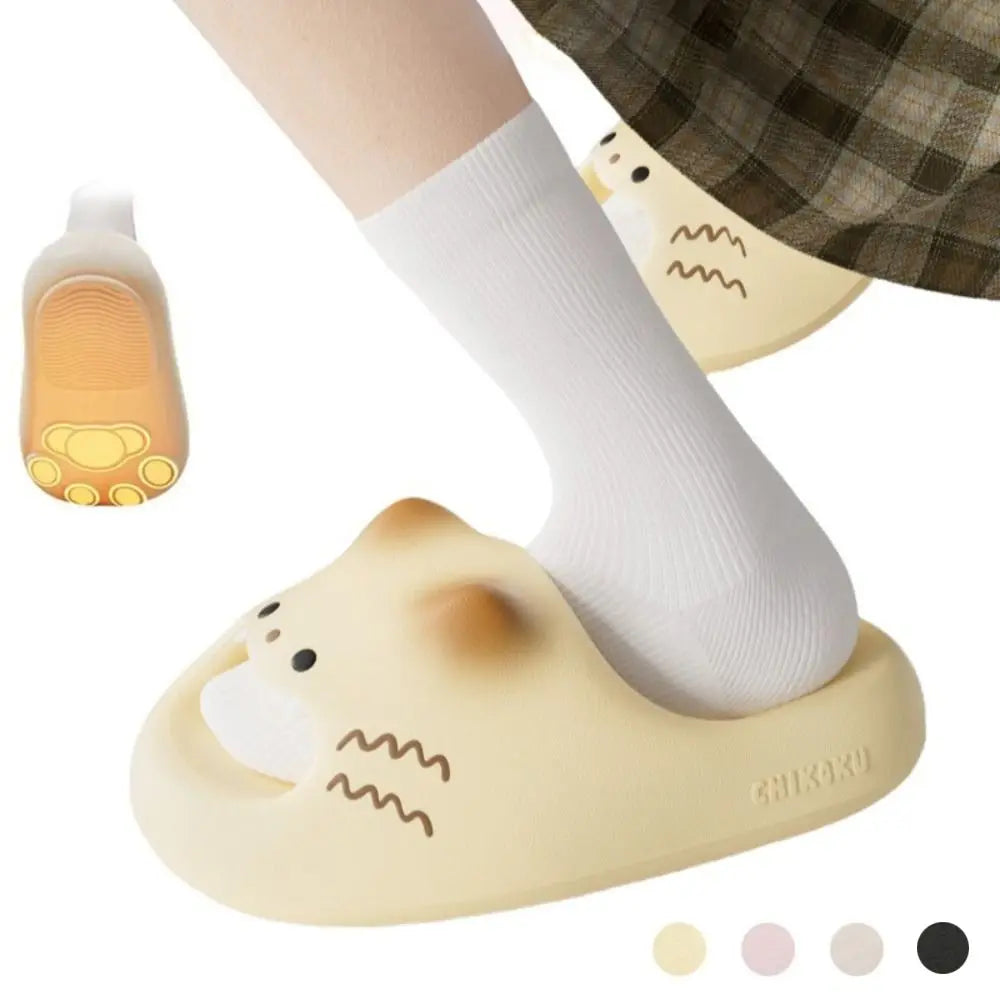 Women's Cat Paw Slippers - Waterproof Closed-Toe Soft Anti-Slip Home Shoes