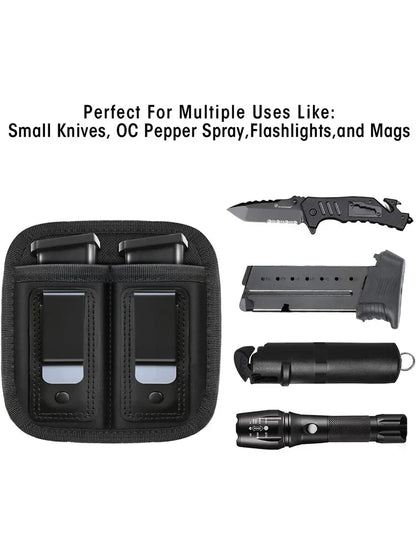 Nylon Magazine Pouch Holster – 9mm Concealed Carry Mag Case with Clip for Glock 19/21/92, Handgun Mag Pouch