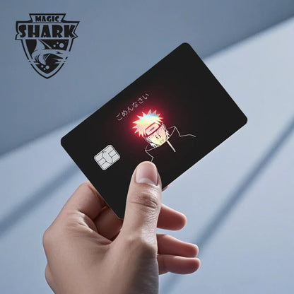2025 Naruto Anime Holographic Laser Sticker – Shiny Film Card Skin Cover for Debit & Credit Cards