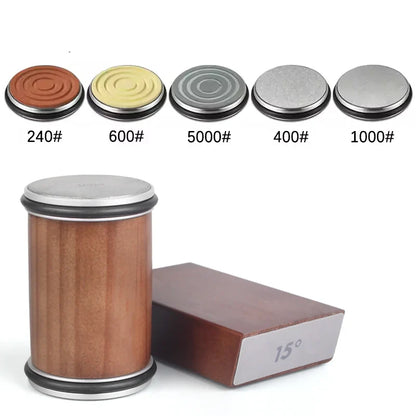 Rolling Diamond Knife Sharpener with Magnetic Holder – 15° & 20° Angle Roller Kitchen Sharpening Stone Kit