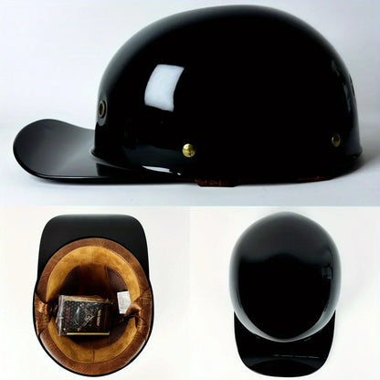 Retro Motorcycle Helmet for Men – Half Face Moto Helmet with Baseball Cap Design, DOT Certified Cycling Capacete De Moto