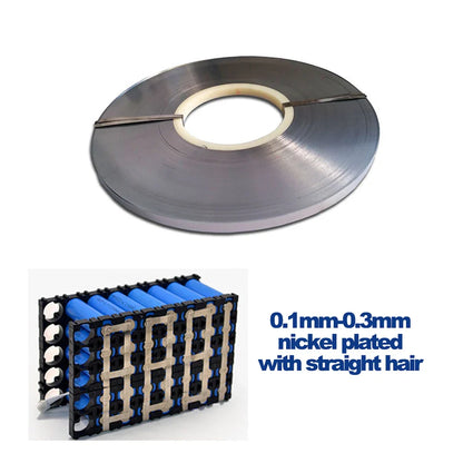 1kg Roll 18650 Li-Ion Battery Nickel Sheet – Nickel-Plated Steel Strip Connector for Spot Welding Machines