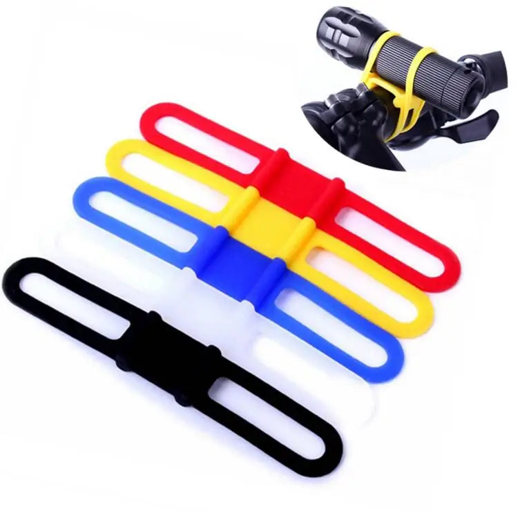 Secure Your Gear: Bicycle Handlebar Silicone Strap Band - Cycling Light Holder Elastic Tie Rope for Phone and Torch Fixing - Bicicleta Essential Torch Flashlight Bandages