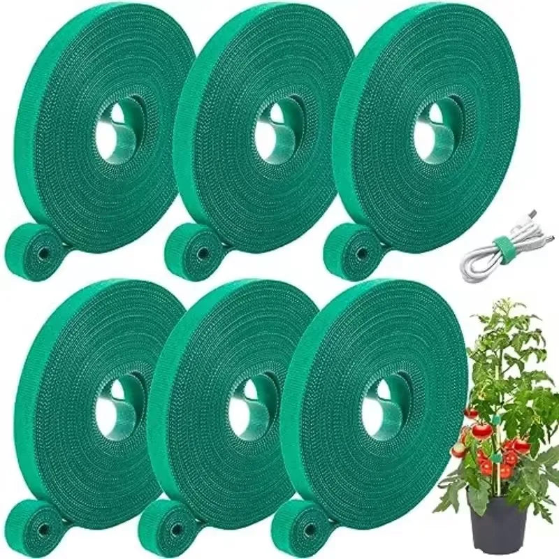 Garden Plant Support Tape - Reusable Nylon Hook-and-Loop Ties for Climbing Plants & Flowers