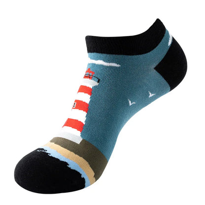 40-Style Colorful Cotton Ankle Socks – Fashion Novelty Short Socks for Men & Women, Funny Animal, Food & Avocado Casual Designs