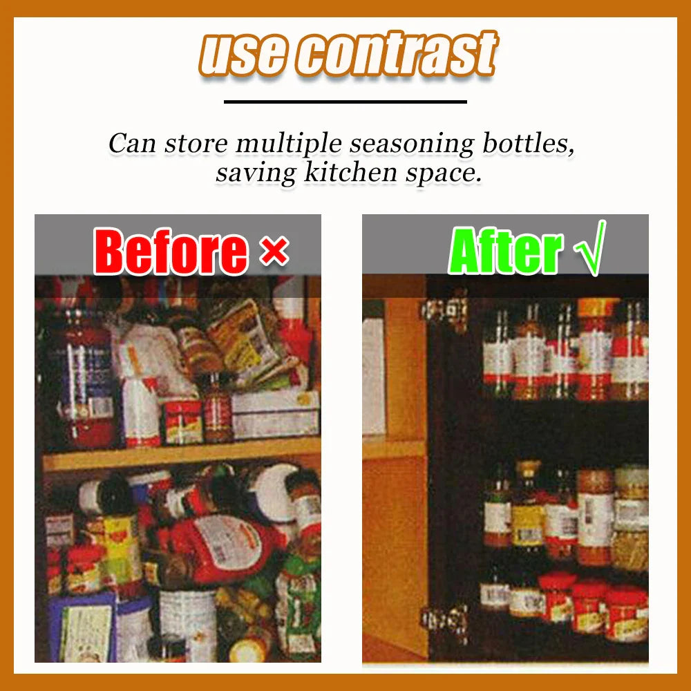 Wall-Mounted Kitchen Storage Rack: Seasoning Jar and Spice Bottle Stand - Simple Bottle Clip Design, 5-Hole Ingredient Holder, 2/4pcs