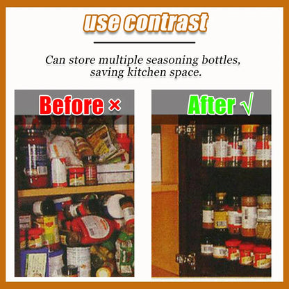 Wall-Mounted Kitchen Storage Rack: Seasoning Jar and Spice Bottle Stand - Simple Bottle Clip Design, 5-Hole Ingredient Holder, 2/4pcs