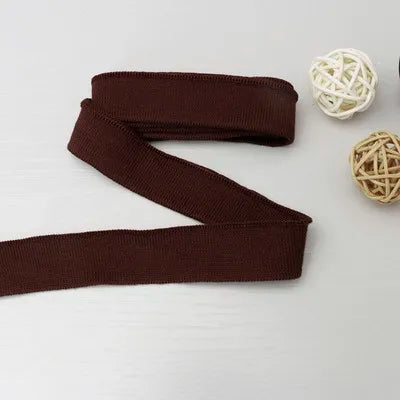 2CM Solid Color Ribbed Mercerized Cotton Knit – Soft T-Neck Short Cuffs with Elastic Edge