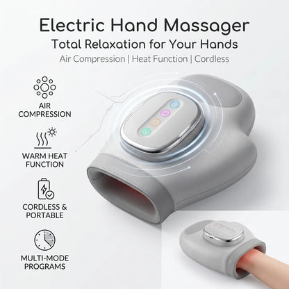 Hand Massager with Air Compression - Vibration Glove for Finger, Wrist & Palm Relaxation
