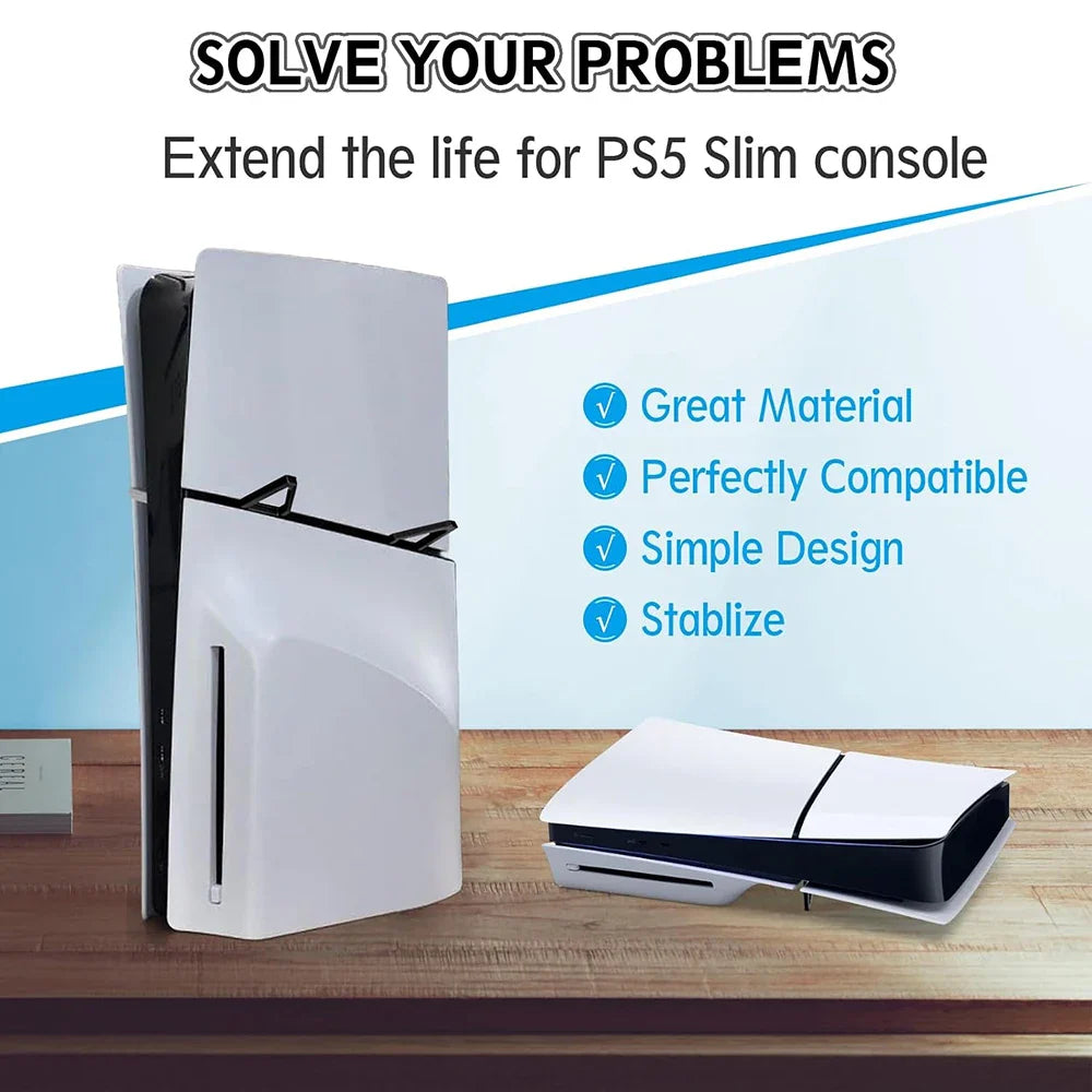 PS5 Slim & PS5 Pro Horizontal Acrylic Stand – Transparent Console Base Holder & Storage Bracket Gaming Accessories