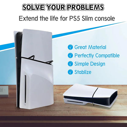 PS5 Slim & PS5 Pro Horizontal Acrylic Stand – Transparent Console Base Holder & Storage Bracket Gaming Accessories