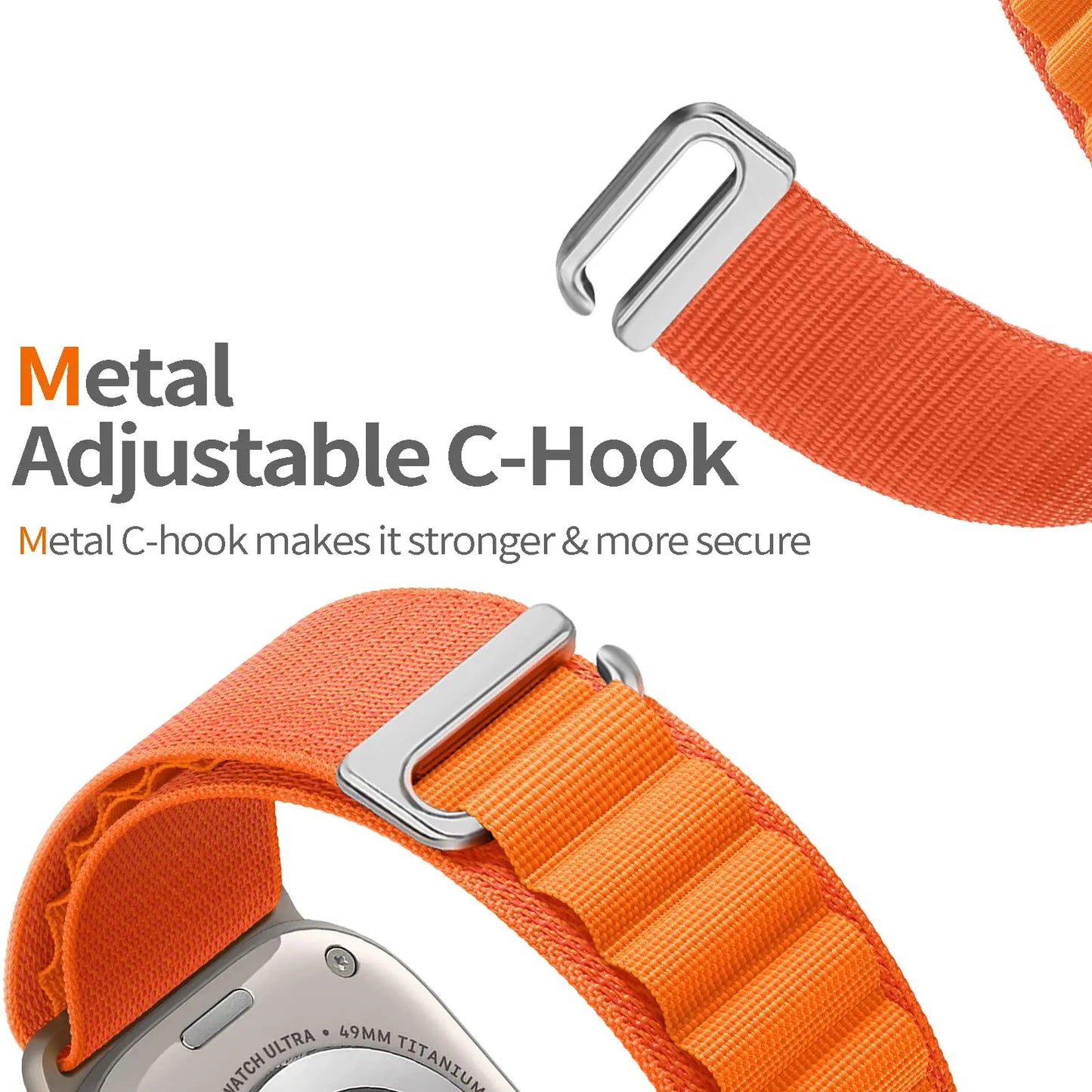 Alpine Loop Apple Watch Band – Compatible with 49mm, 44mm, 40mm, 45mm, 41mm, 42mm, 38mm – Fits Series 9, 8, 7, 6, 5, SE – Durable Strap Bands for iWatch