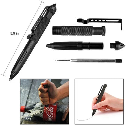 Military Tactical Pen — Multifunction Aluminum Survival & Emergency Glass Breaker