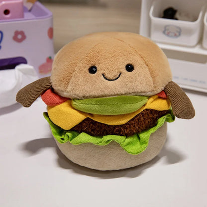 15cm Cute Cartoon Hamburger & Taco Plush Toy – Soft Fluffy Stuffed Doll, Creative Kids Gift for Birthday & Holidays