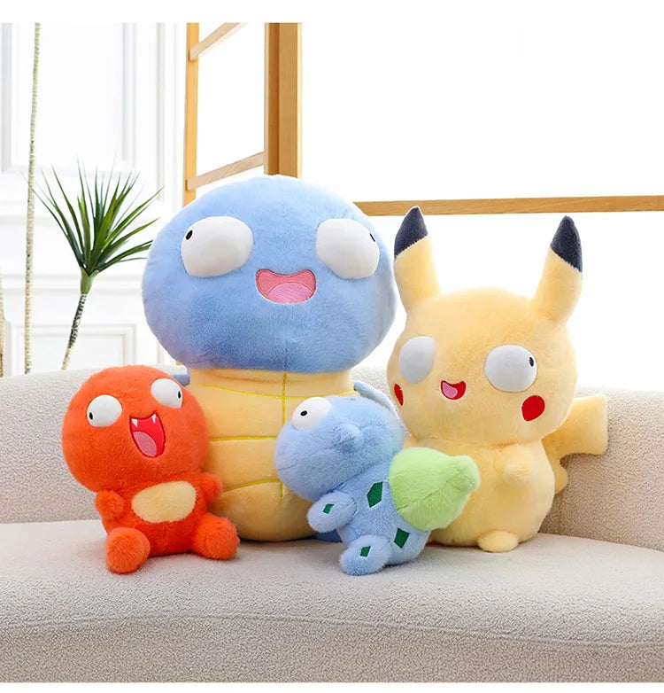 23cm Cute Pokemon Plush Toys — Pikachu, Charizard & Squirtle Soft Sleeping Pillow Dolls, Christmas Gift