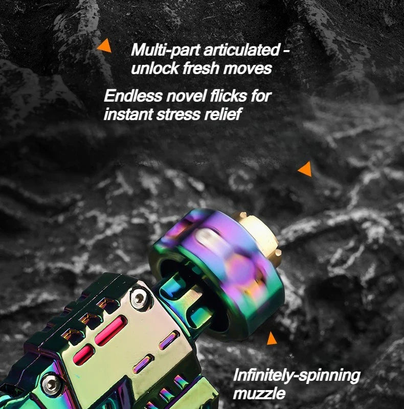 Shell-Ejecting Alloy Toy Pistol Set – Mini Finger Spinning Top Fidget & Sensory Desk Gadget for Teens