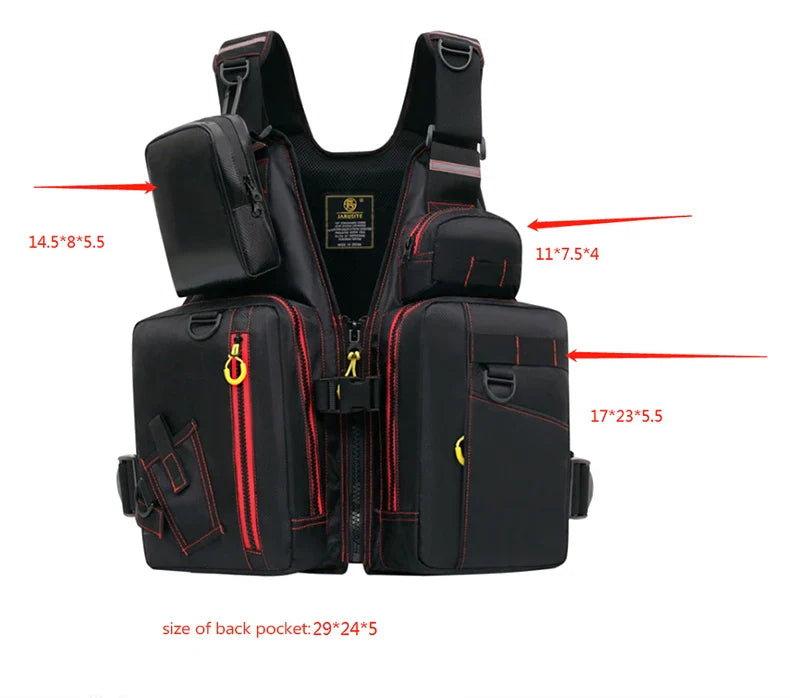 Multi-Functional Life Jacket Vest for Outdoor Fishing – Safety Vest with Storage Pockets & Buoyant Materials