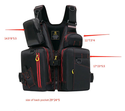 Multi-Functional Life Jacket Vest for Outdoor Fishing – Safety Vest with Storage Pockets & Buoyant Materials