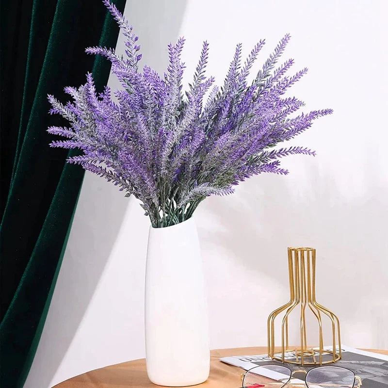 10 Bundles Artificial Lavender Flowers – Faux Floral Bouquet for Home, Garden, Wedding & Room Decoration