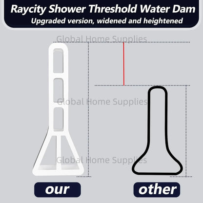 Upgraded 4” / 10cm Collapsible Shower Threshold Water Dam – Bathroom Barrier for Dry & Wet Separation