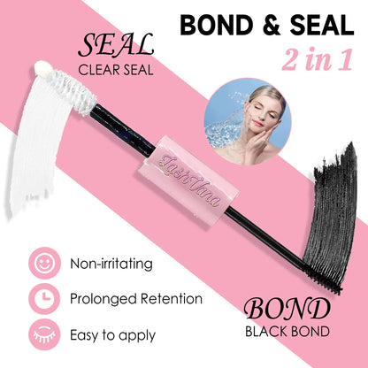 DIY Eyelash Extension Kit — 200 PCS Cluster Lashes with Lash Bond, Seal & Glue Accessories for Makeup Application