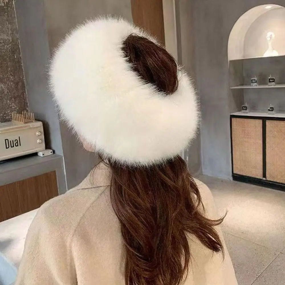 Winter Faux Fur Bucket Hat for Women – Fluffy Thick Plush Fisherman Hat, Coldproof & Windproof Skiing Fashion Panama Cap