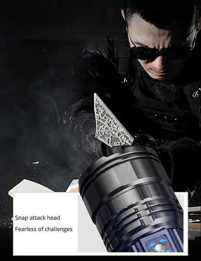 1000W Tactical LED Flashlight – Built-in 15000mAh Battery Emergency Spotlight, 9km Beam, 990,000,000LM Super Bright Torch