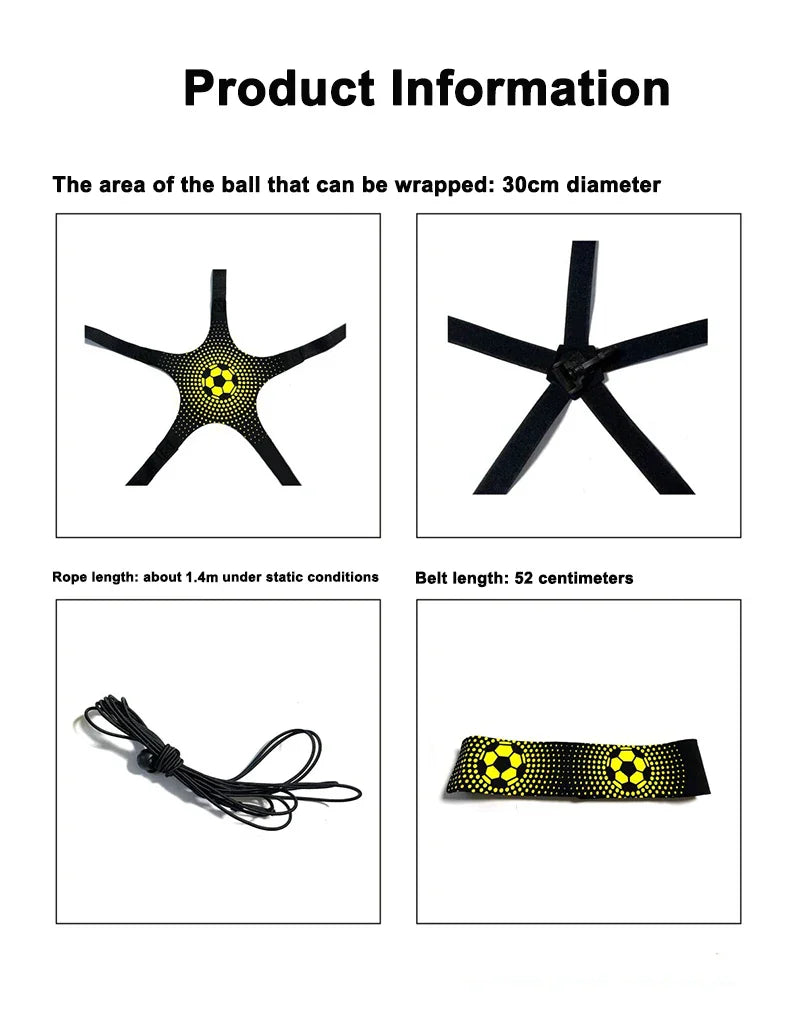 Football Kick & Throw Training Belt - Adjustable Waist Strap for Soccer Ball Control, Elastic Equipment for Kids