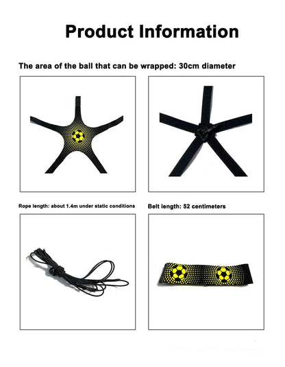 Football Kick & Throw Training Belt - Adjustable Waist Strap for Soccer Ball Control, Elastic Equipment for Kids