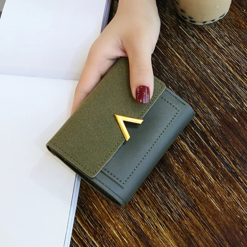 Luxury Mini Leather Wallet for Women – Small Short Fashion Purse with Credit Card Holder